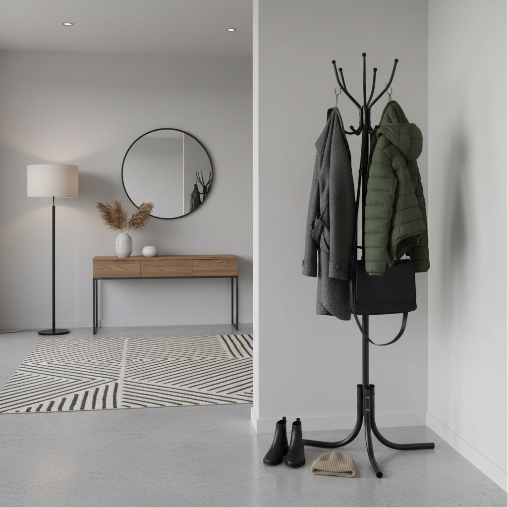 Вешалка напольная Nika Комфорт 4, ВК4/А, 4 крючка, медь, 60х60х180 см