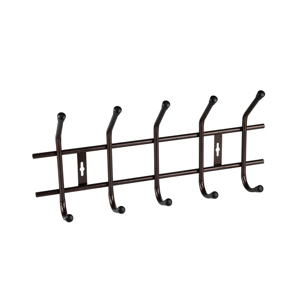 Вешалка настенная Рыжий Кот Gancio, 5 крючков, бронзовая, 9х23х51 см