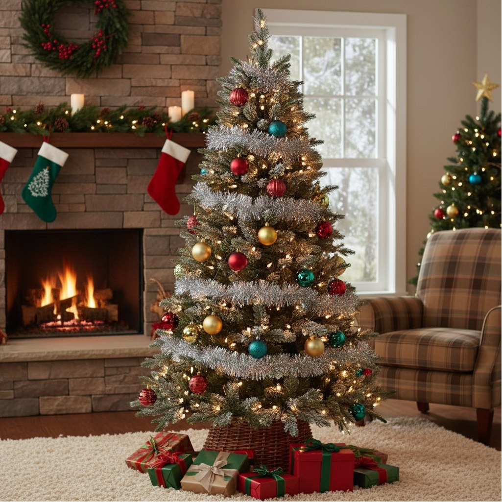 Елка новогодняя Елушка ЕУРАЛ 18, напольная, хвоя литая, подставка пластик, высота 180 см