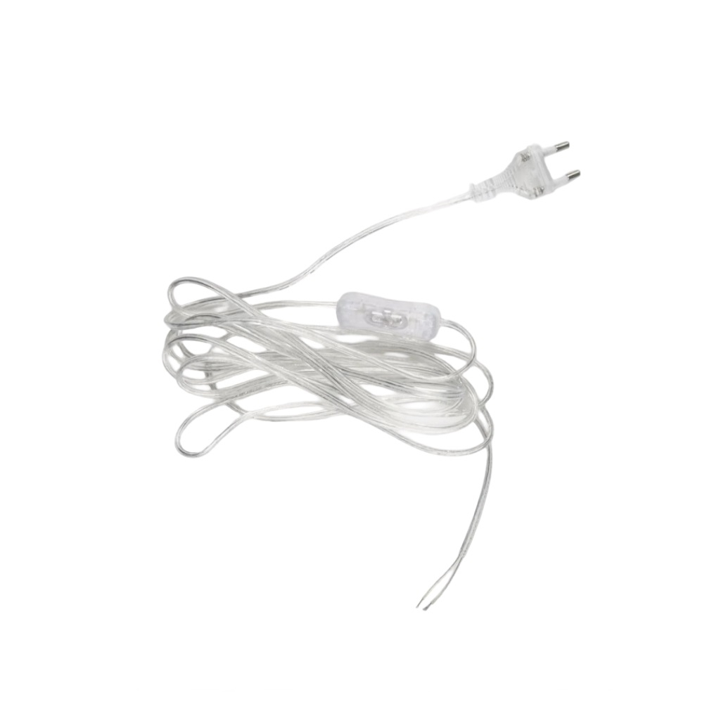 Шнур сетевой Uniel UL-00007235 с вилкой и выключателем, 1 А, 250 Вт, прозрачный, 4.5 м