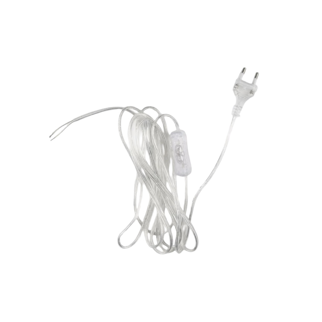 Шнур сетевой Uniel UL-00007235 с вилкой и выключателем, 1 А, 250 Вт, прозрачный, 4.5 м