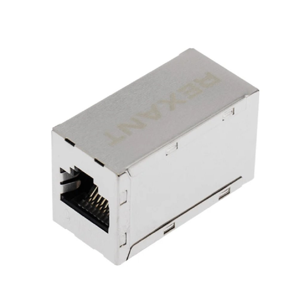 Адаптер проходной Rexant RJ-45(8P-8C), экранированный, FTP категория 6, гнездо-гнездо