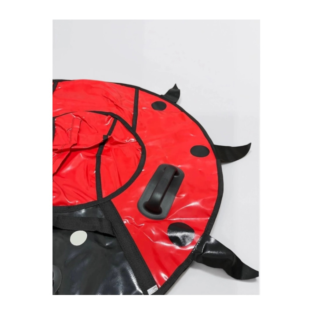 Санки-ватрушка Saimaa Sport Божья коровка, черно-красные, с ручками, диаметр 90 см