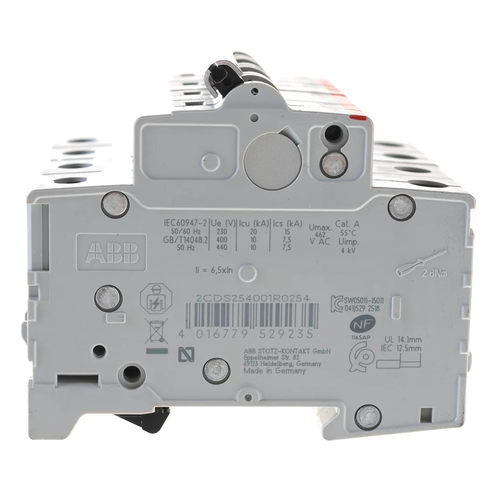 Выключатель автоматический четырехполюсный АВВ 4Р S204 С 25А 6kA, 2CDS254001R0254