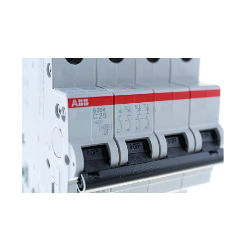 Выключатель автоматический четырехполюсный АВВ 4Р S204 С 25А 6kA, 2CDS254001R0254