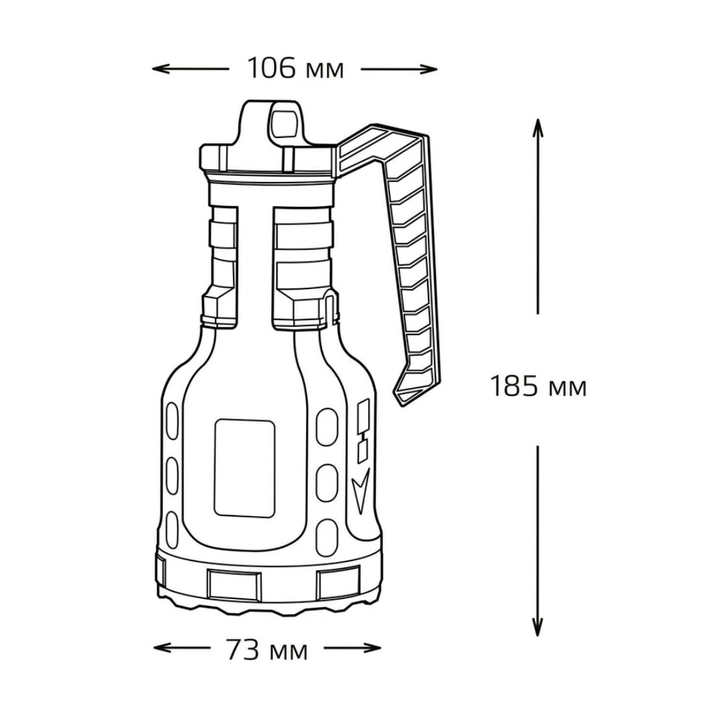 Фонарь светодиодный ручной Gauss модель GFL209, 10W, 1200mAh, 250lm, аккумулятор Li-ion, 9 режимов 