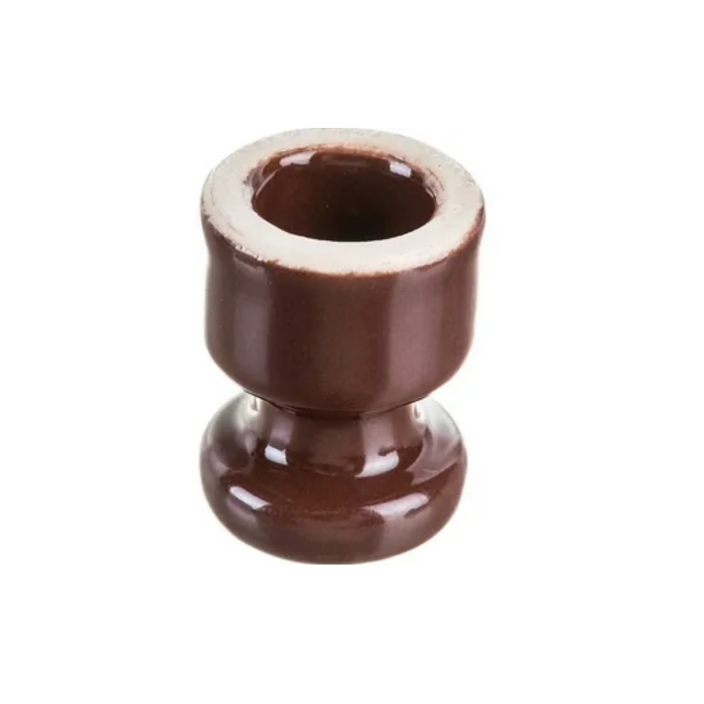 Изолятор керамический Bironi R-IZ-20-50, диаметр 16 мм, высота 20 мм, цвет коричневый