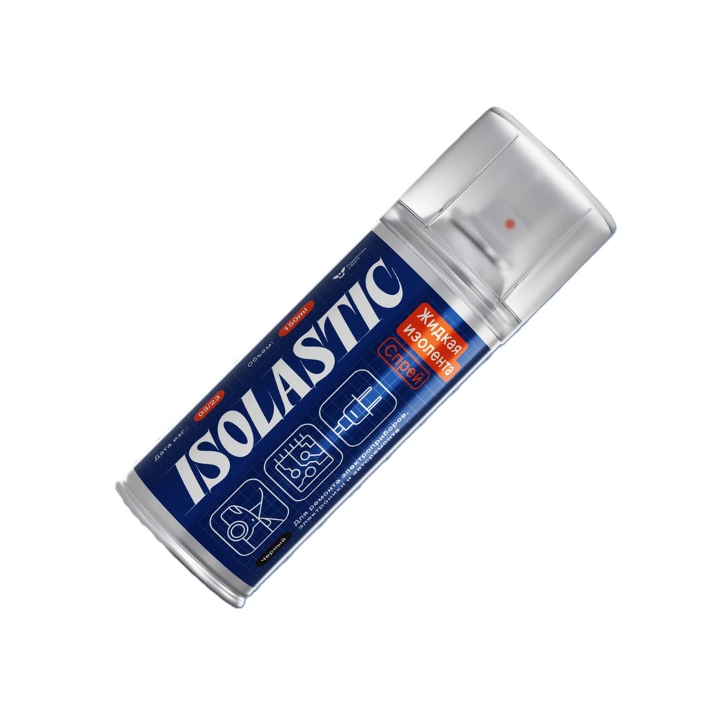 Изолента жидкая Isolastic для ремонта электроники, спрей, прозрачная, 210 мл