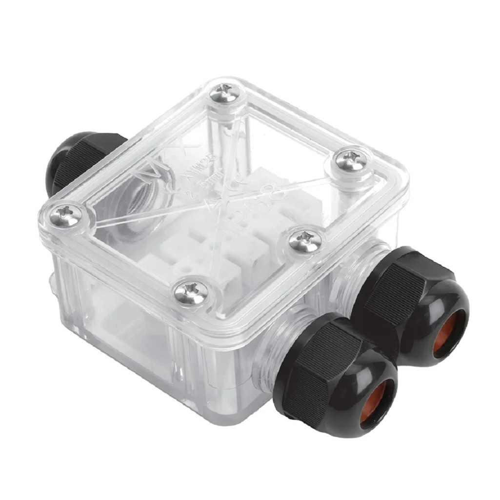 Коробка распределительная Stekker LD538 50130, водонепроницаемая на 3 выхода, прозрачный