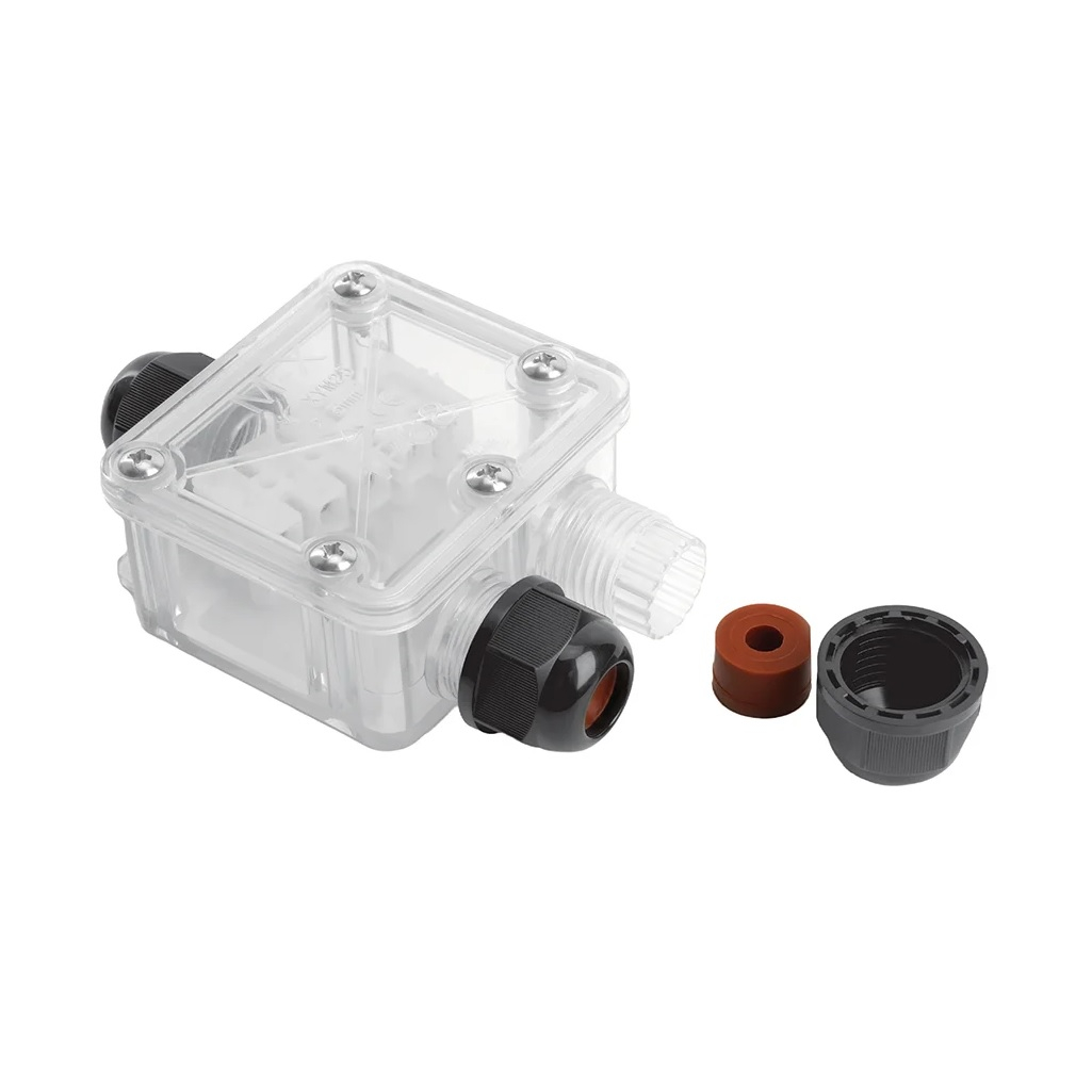 Коробка распределительная Stekker LD538 50130, водонепроницаемая на 3 выхода, прозрачный