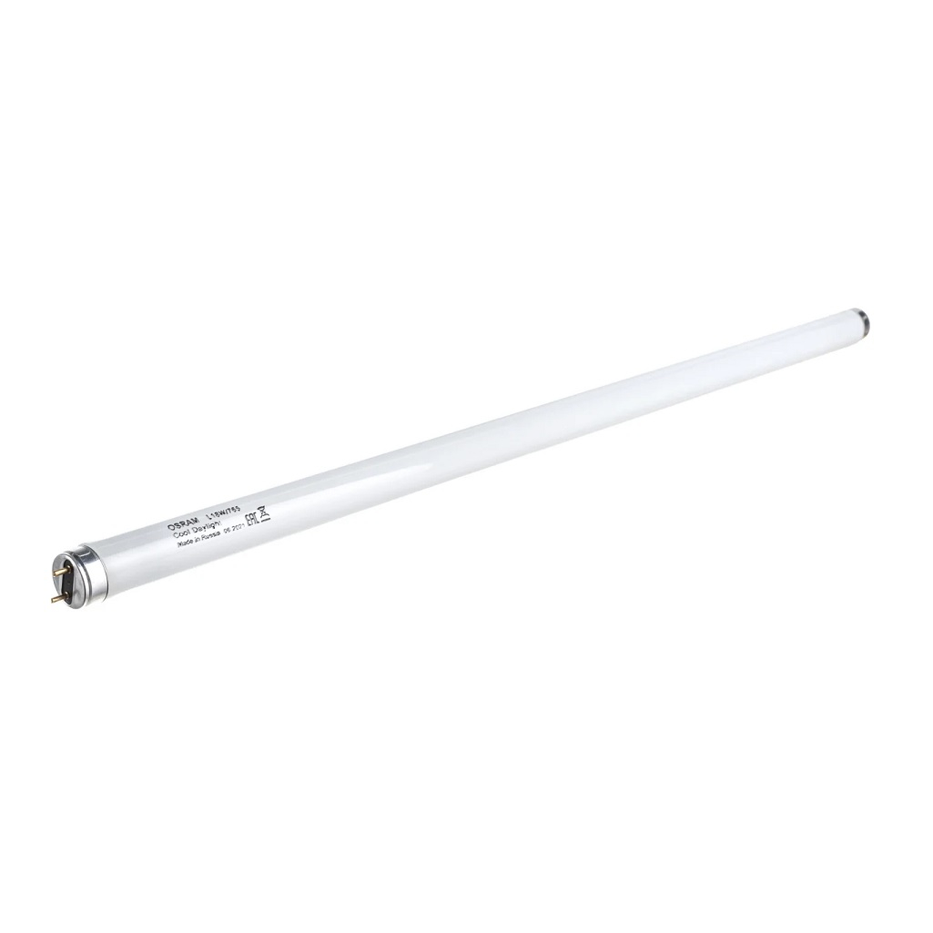 Лампа люминесцентная Osram L18W/765, линейная, G13, 18 Вт, 6500К холодный белый свет