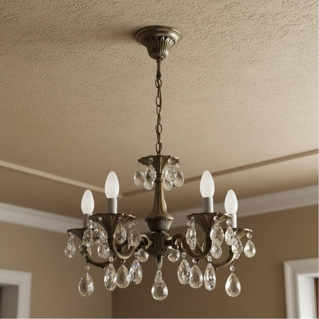 Люстра Reluce 09347-0.4-05, 5 ламп, E14, 200 Вт, хрусталь, до 10 кв.м