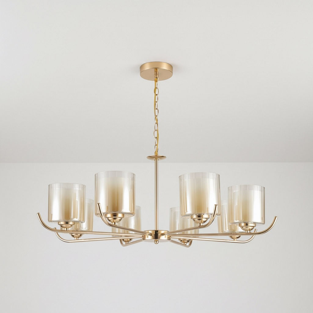 Люстра Reluce 09470-0.4-08, 8 ламп, E27, 320 Вт, стекло, до 48 кв.м