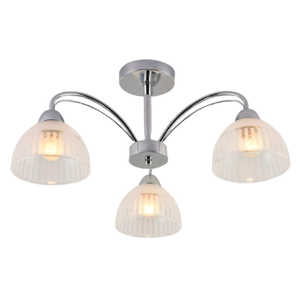 Люстра Reluce 52410-0.3-03 CR, 3 лампы, E27, 180 Вт, стекло, до 18 кв.м