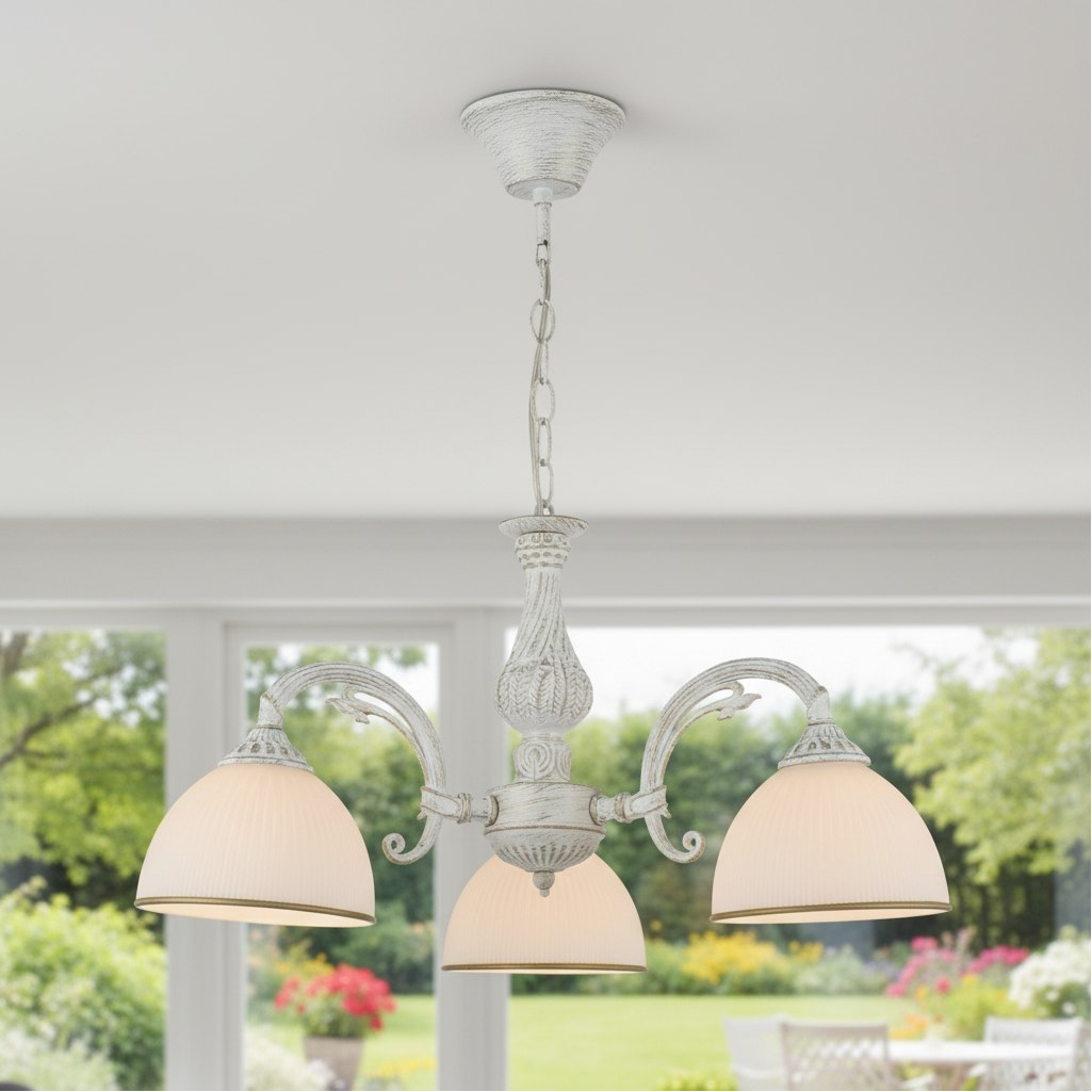 Люстра Reluce 74459-0.4-03, 3 лампы, E27, 120 Вт, стекло, до 6 кв.м