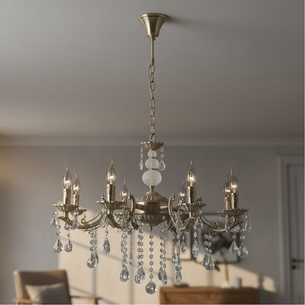 Люстра Illumico IL0185-3CSQ-24 BK AB Castor, 8 ламп, E14, 320 Вт, хрусталь, до 48 кв.м