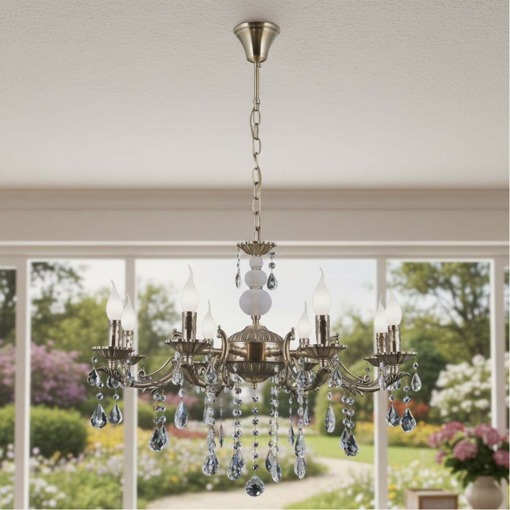 Люстра Illumico IL0185-3CSQ-24 BK AB Castor, 8 ламп, E14, 320 Вт, хрусталь, до 48 кв.м