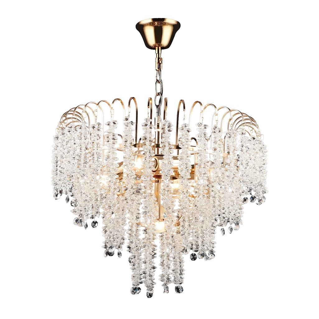 Люстра Reluce 98620-0.4-05 FGD, 5 ламп, E27, 300 Вт, хрусталь, до 15 кв.м