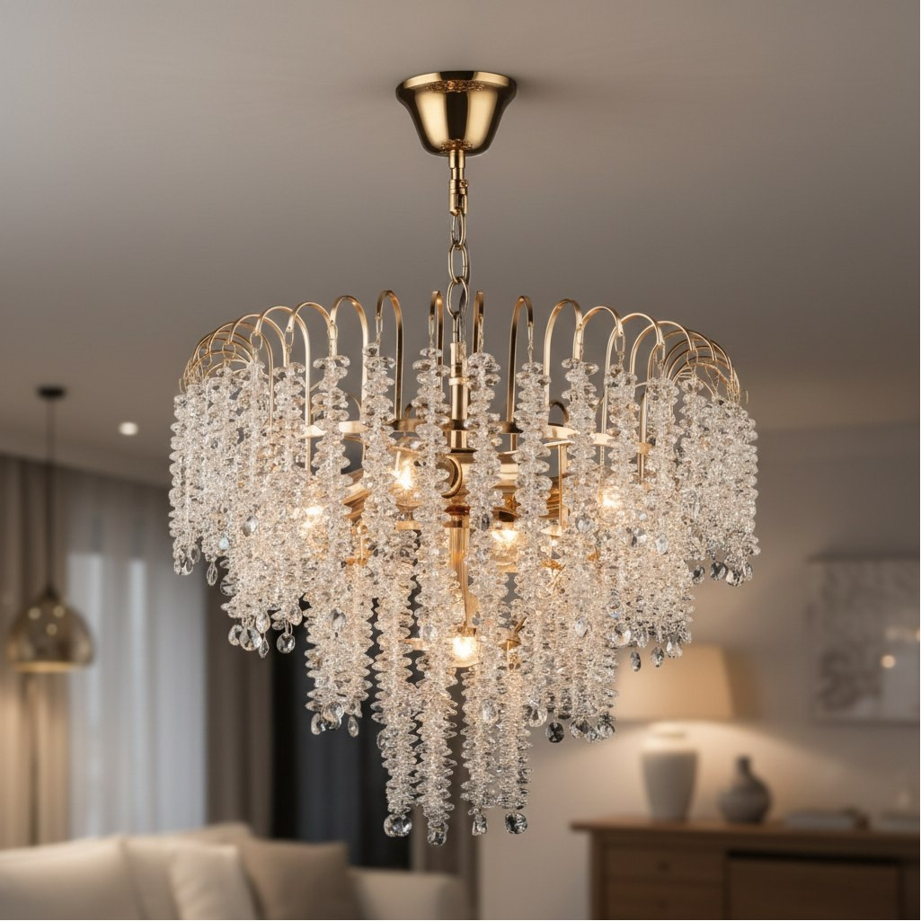 Люстра Reluce 98620-0.4-05 FGD, 5 ламп, E27, 300 Вт, хрусталь, до 15 кв.м