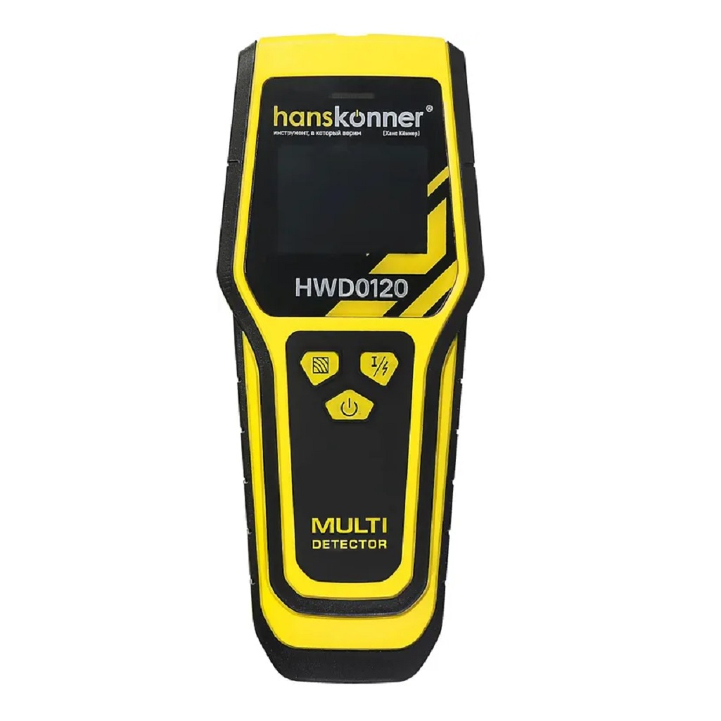 Детектор проводки Hanskonner HWD0120, до 120 мм, металлы, дерево, с автокалибровкой