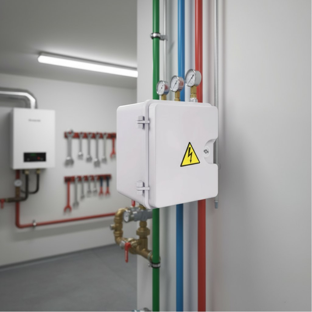 Корпус пластиковый KRZMI ЩМПпл, навесной, глухая дверь, IP55, 135х175х200 мм