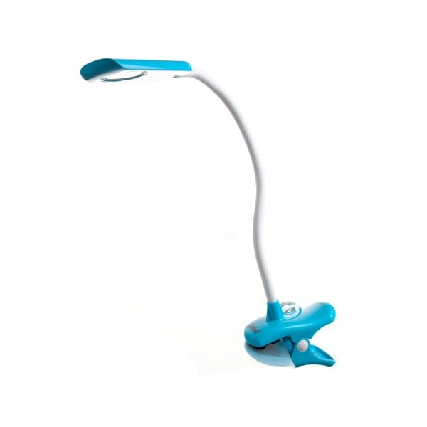 Светильник настольный Uniel TLD-554 4W прищепка голубой