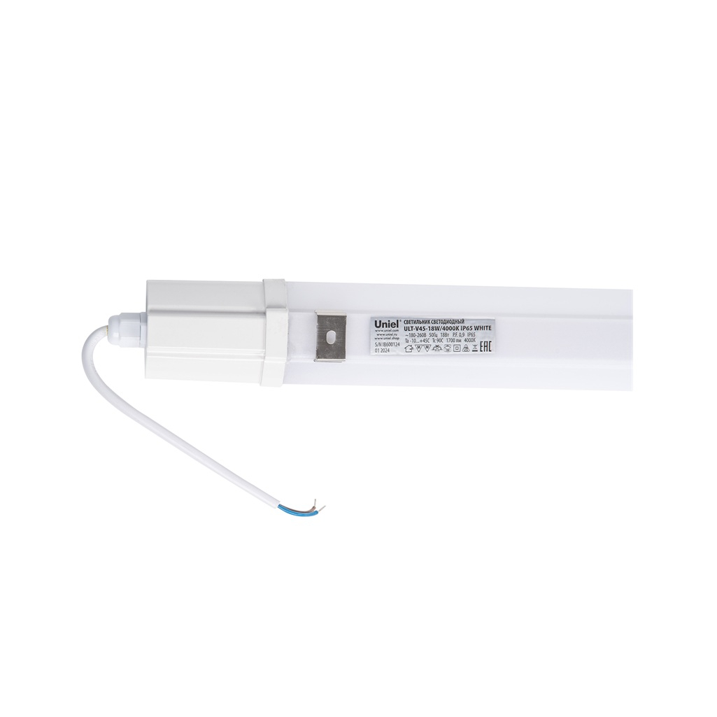 Светильник линейный Uniel ULT-V45-18W 520 мм, 18 Вт, IP65, 4000K, пластик, белый