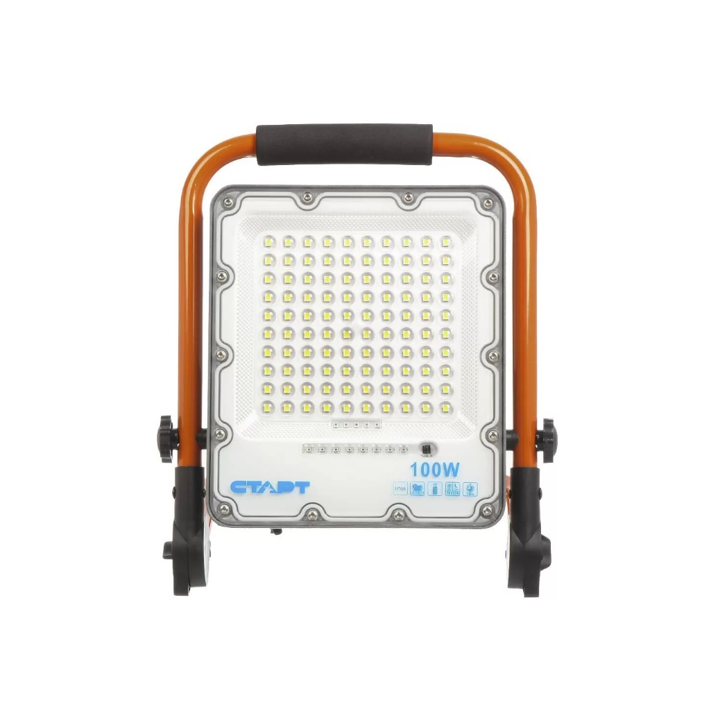 Прожектор светодиодный Старт 100 Вт, 6500 К, IP66, 8000 Лм, переносной, заряжаемый, со встроенным АКБ и ЗУ