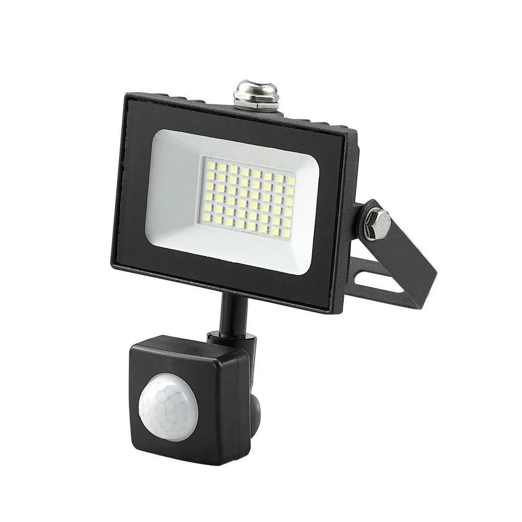 Прожектор светодиодный General GTAB-30BT-IP65-6500-IFR, 30 Вт, 6500К, IP65, датчик движения, черный