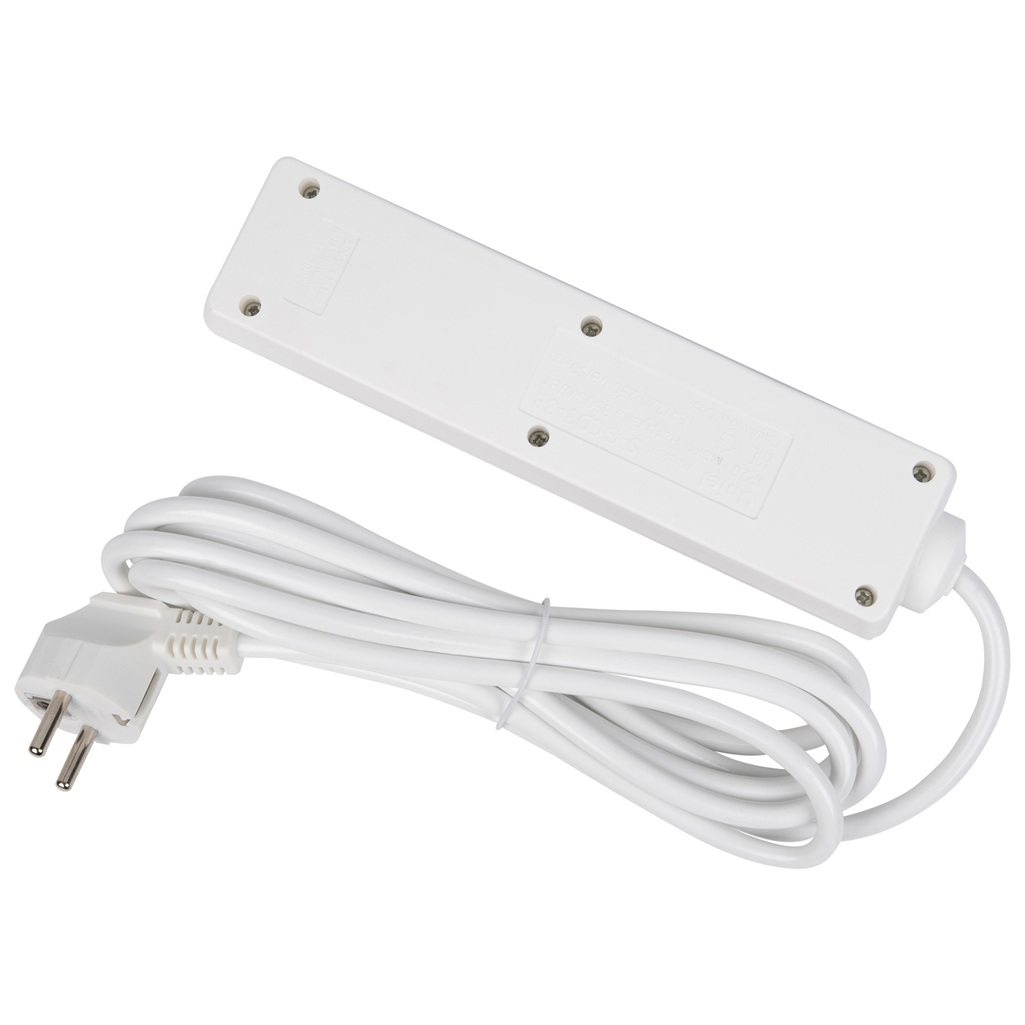 Удлинитель Uniel Standard S-GCD3-3B ПВС, с заземлением, 3 розетки, 3 м, 3.5 кВт