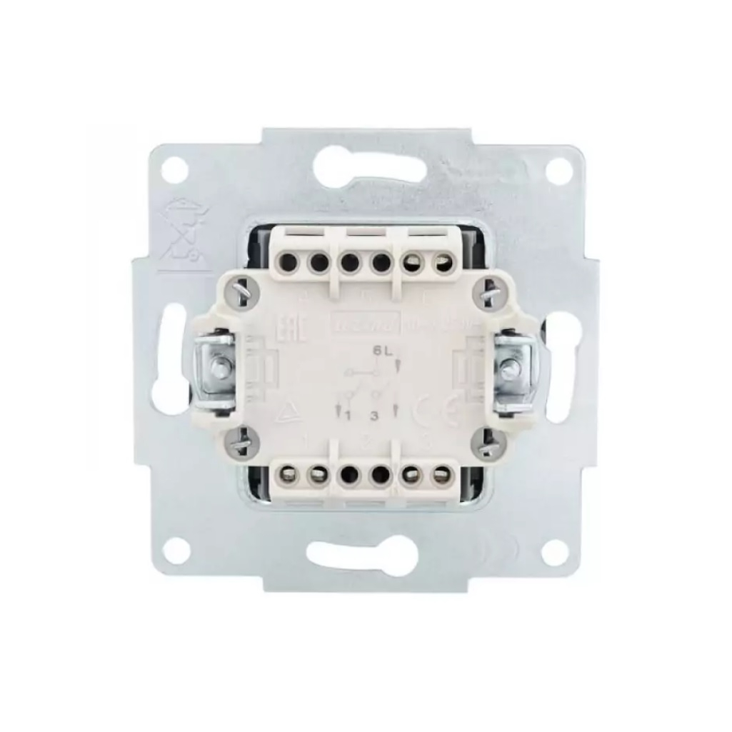 Выключатель двухклавишный Lezard Vesna встраиваемый механизм, чёрный бархат, 742-4288-101