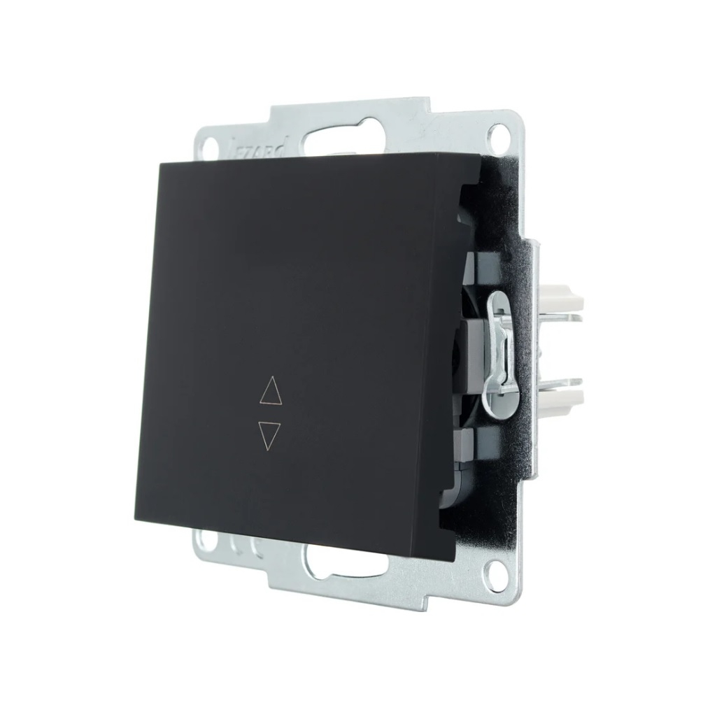 Выключатель проходной Lezard Vesna одноклавишный, встраиваемый механизм, чёрный бархат, 742-4288-105