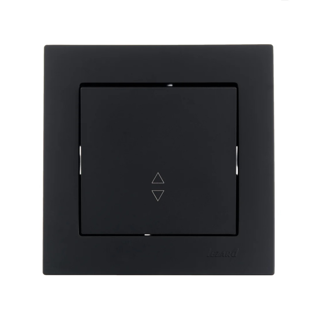 Выключатель проходной Lezard Vesna одноклавишный, встраиваемый механизм, чёрный бархат, 742-4288-105