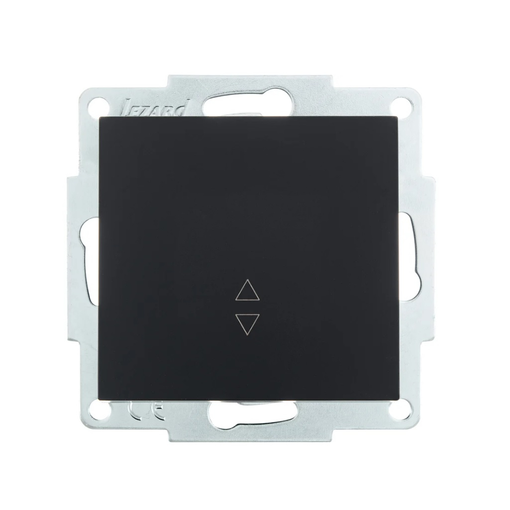 Выключатель проходной Lezard Vesna одноклавишный, встраиваемый механизм, чёрный бархат, 742-4288-105