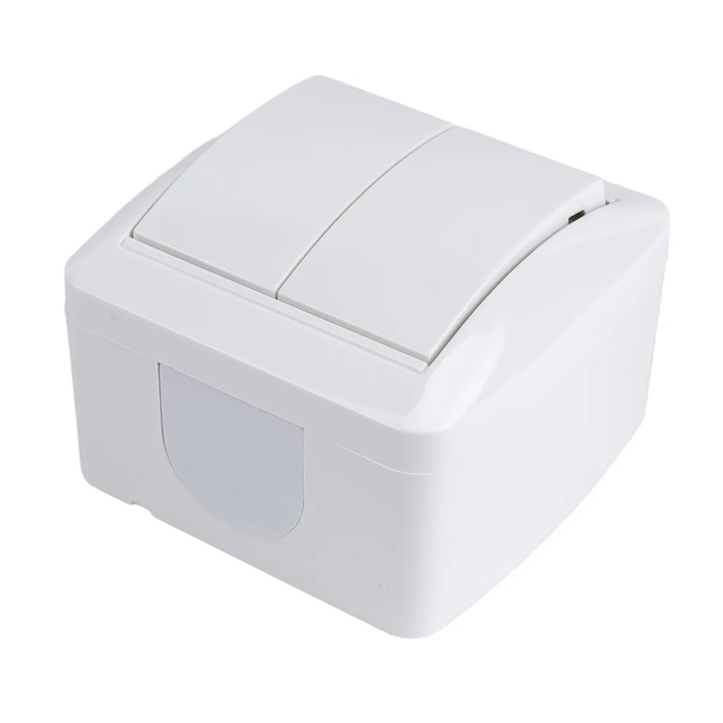 Выключатель двухклавишный TDM Electric Селигер SQ1818-0002, накладной, оконечный белый