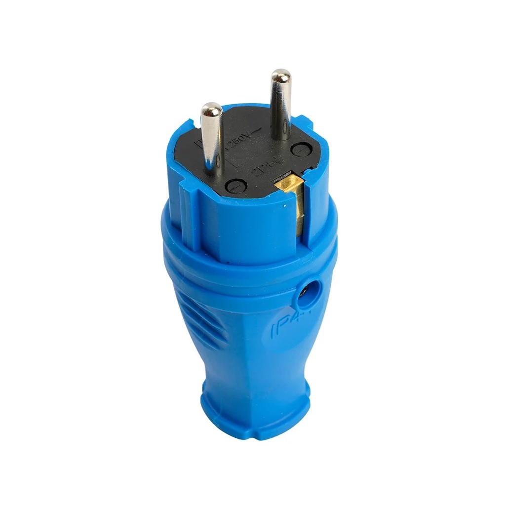 Вилка электрическая Stekker RPG16-21-441 Одри 39161, с заземлением, прямая, каучук, 16A, 250В, IP44, цвет синий