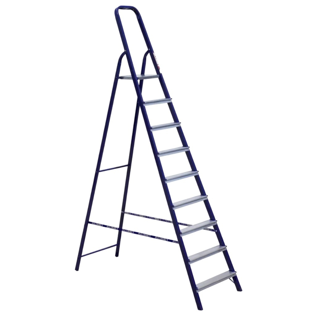 Лестница-стремянка Алюмет 9 ступеней, 1 секция, стальная, нагрузка до 150 кг