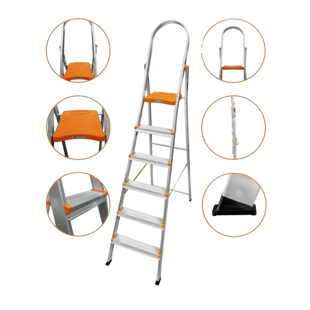 Лестница-стремянка Эйфель Мечта 106, 6 ступеней, 1 секция, алюминиевая, нагрузка до 150 кг