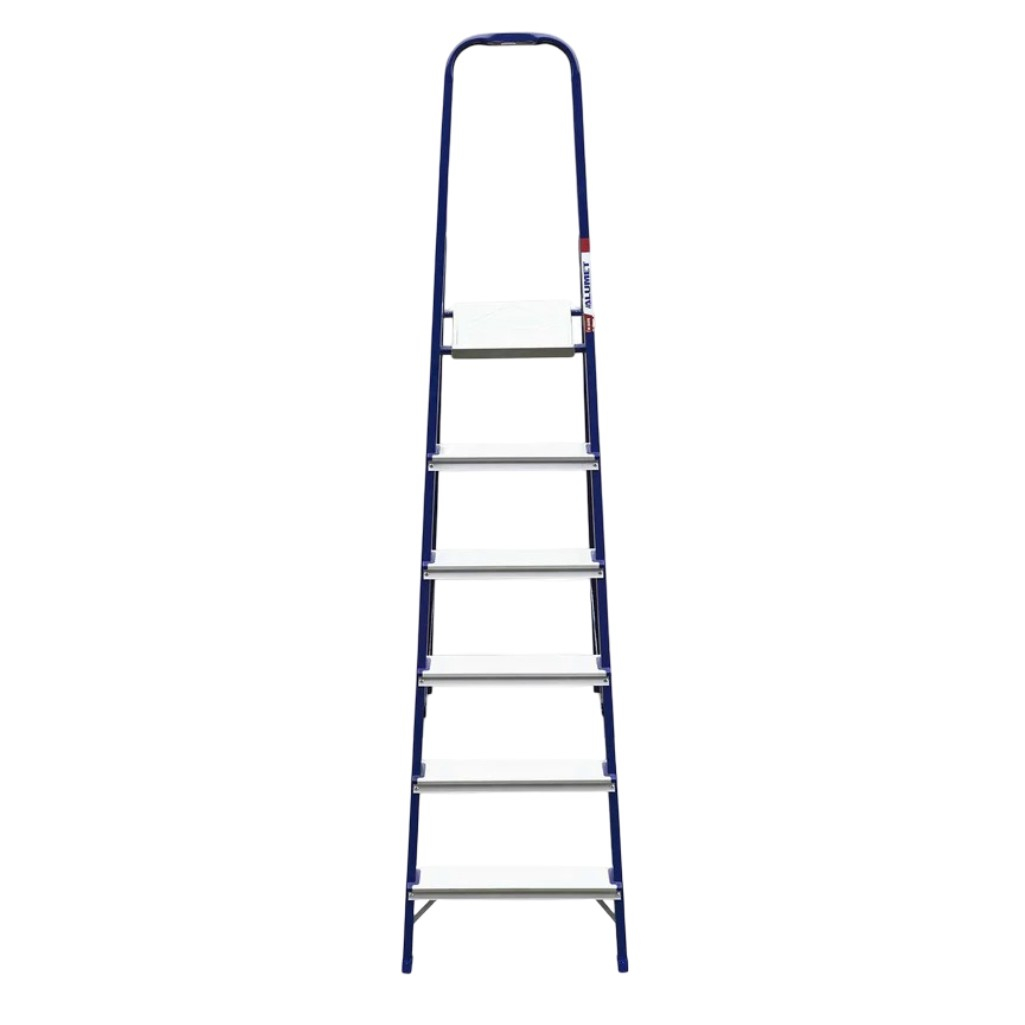 Лестница-стремянка Алюмет, 6 ступеней, 1 секция, стальная, нагрузка до 150 кг