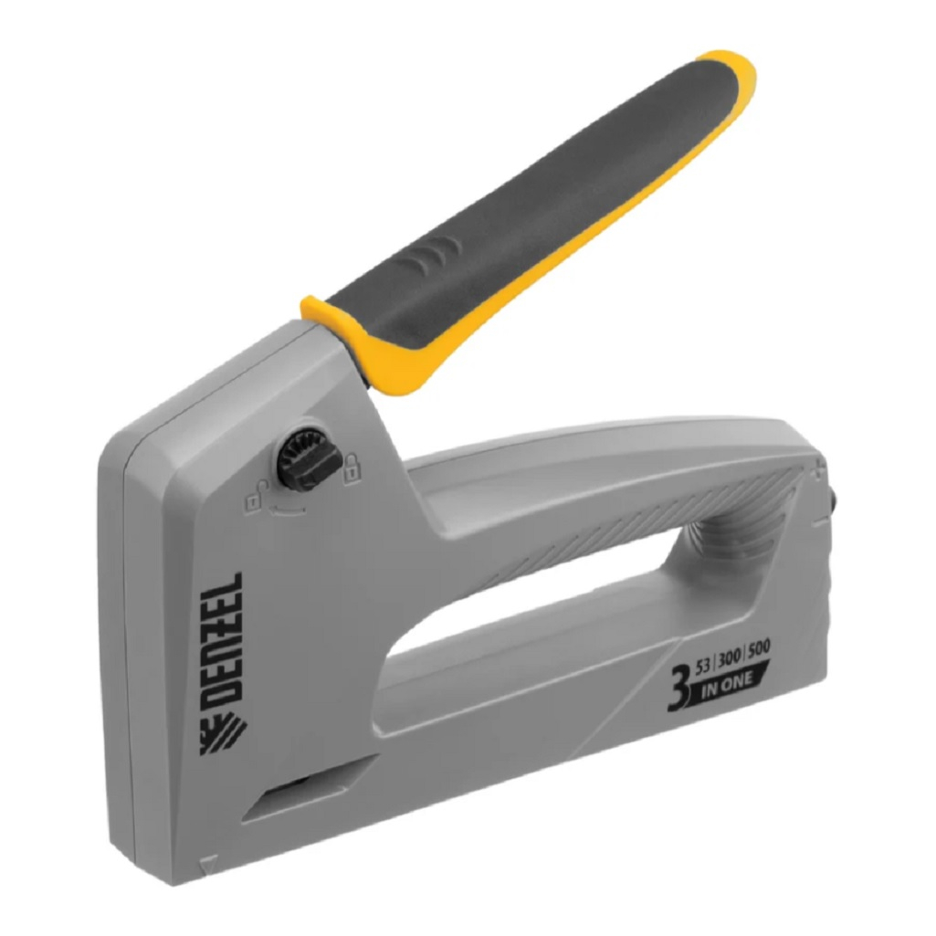 Степлер мебельный Denzel 40213, тип 53, 6-14 мм, пластиковый корпус, регулировка силы удара