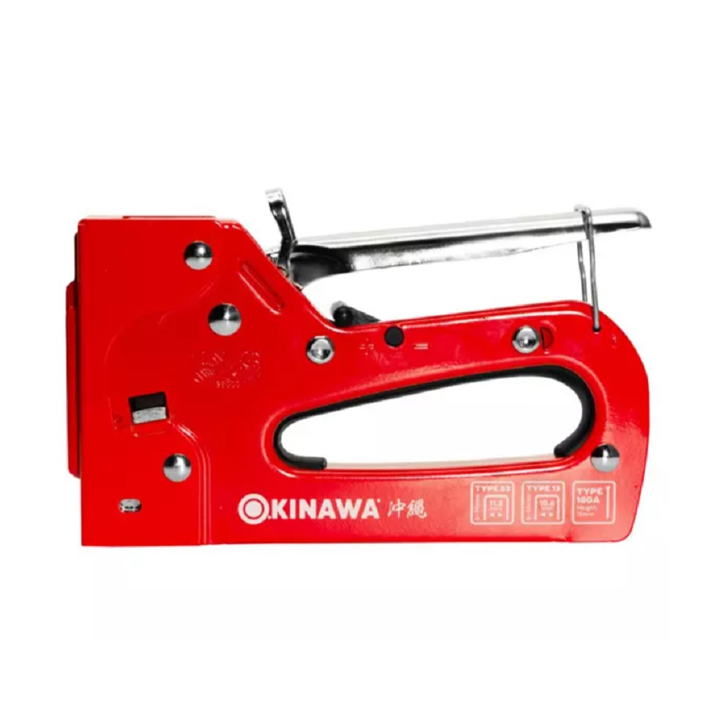 Степлер строительный Okinawa 2364, 3 в 1, ручной, регулируемая сила удара