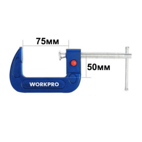 Струбцина Workpro G-образная, быстроразъемная 75 мм WP232022