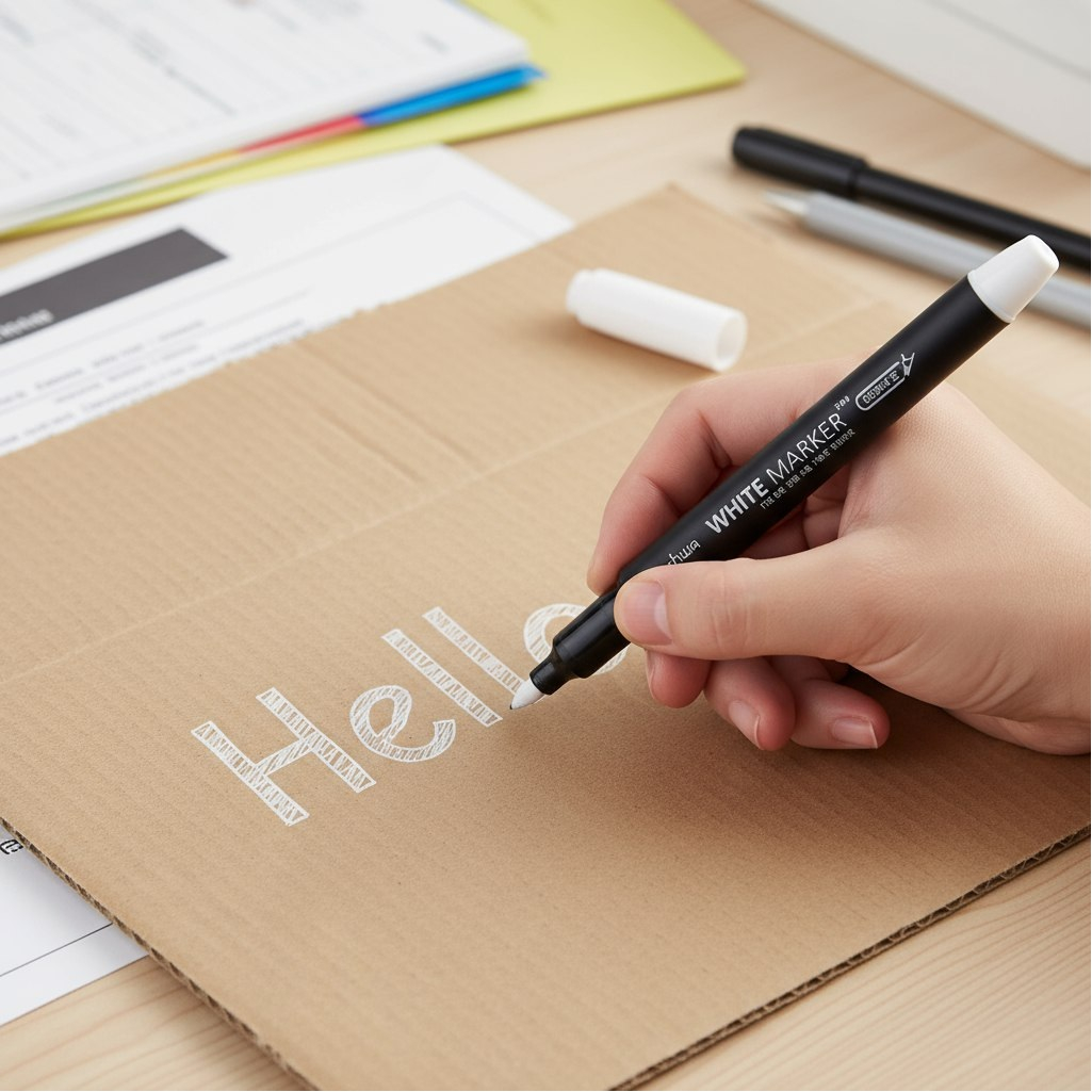 Маркер промышленный Munhwa WPMM-05, перманентный, белый, толщина линии 4 мм