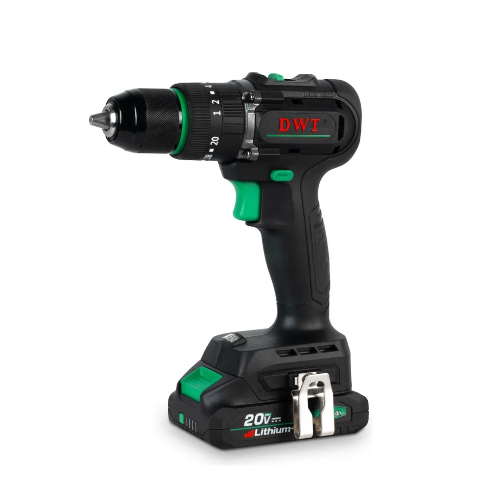 Дрель аккумуляторная ударная DWT ASBP-20 DNFG-2 BMC, реверс, подсветка, регулировка скорости