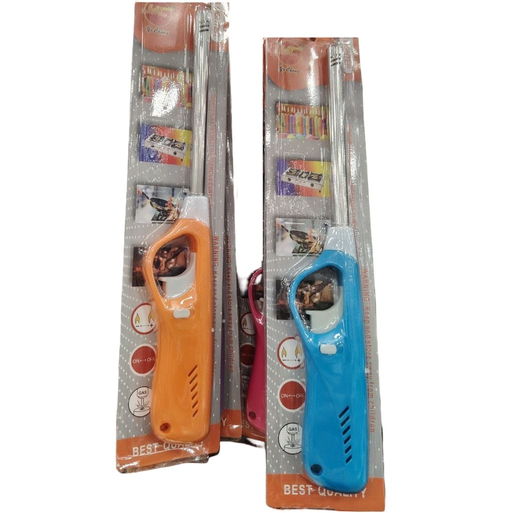Зажигалка газовая бытовая Gas Lighter, пьезо, регулировка пламени, для газовых плит и духовок