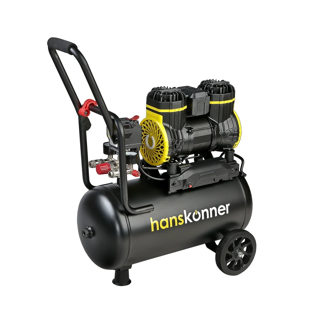 Компрессор безмасляный Hanskonner HAC241, 1.5 кВт, ресивер 24 л, 240 л/мин
