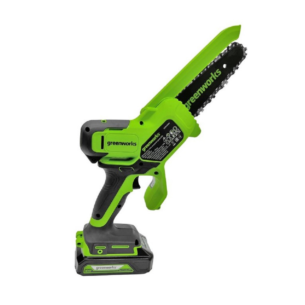 Пила-мини цепная аккумуляторная Greenworks GD24CSMNX, 2008707UB, 24В, 1 акк 4.0 Ah+з.у.