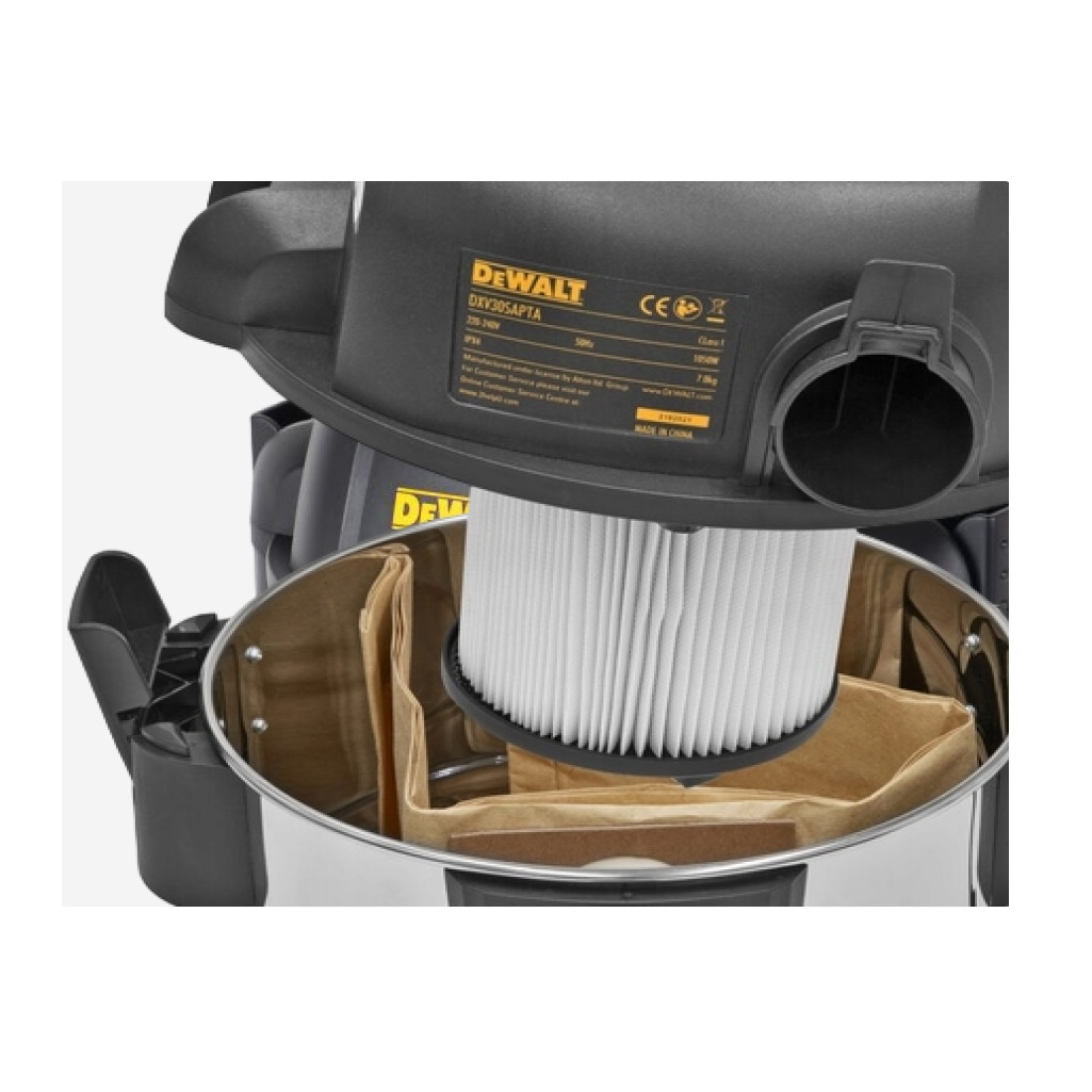 Пылесос промышленный DeWALT DXV30SAPTA, сухая и влажная уборка, 30 л, 1050 Вт