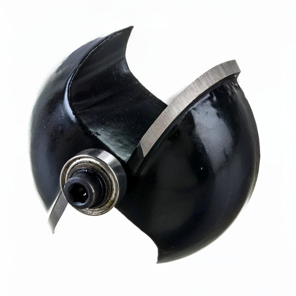 Фреза концевая  Росомаха d8 мм, D42 мм, H20 мм,R16 мм, с нижним подшипником, кромочная калевочная, 801803