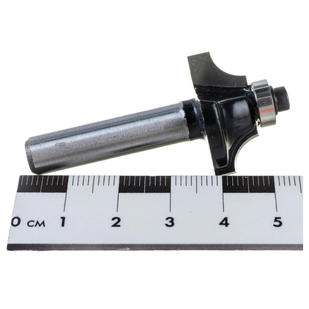 Фреза концевая Росомаха d8 мм, D25 мм, H11 мм, R6 мм, кромочная калевочная с нижним подшипником, 801901 